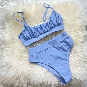 Blue High Waisted Bikini Swimsuit | Size 4 | NWT